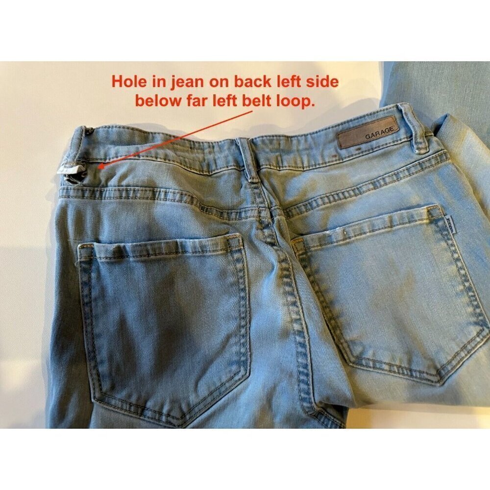 Garage Womens Highwaist Straight Jeans Sz7 26 waist Light Wash Flawed Gem READ - Picture 3 of 12